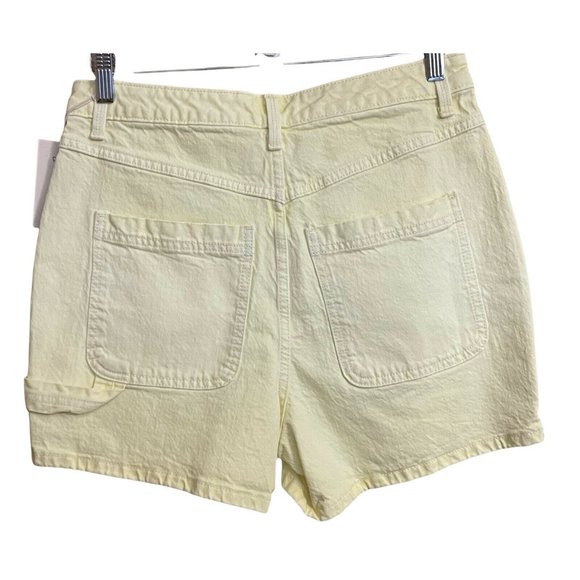 Universal Thread Women Highest Rise Midi Short Size 6 Yellow Cotton NEW Stretch - Picture 2 of 4